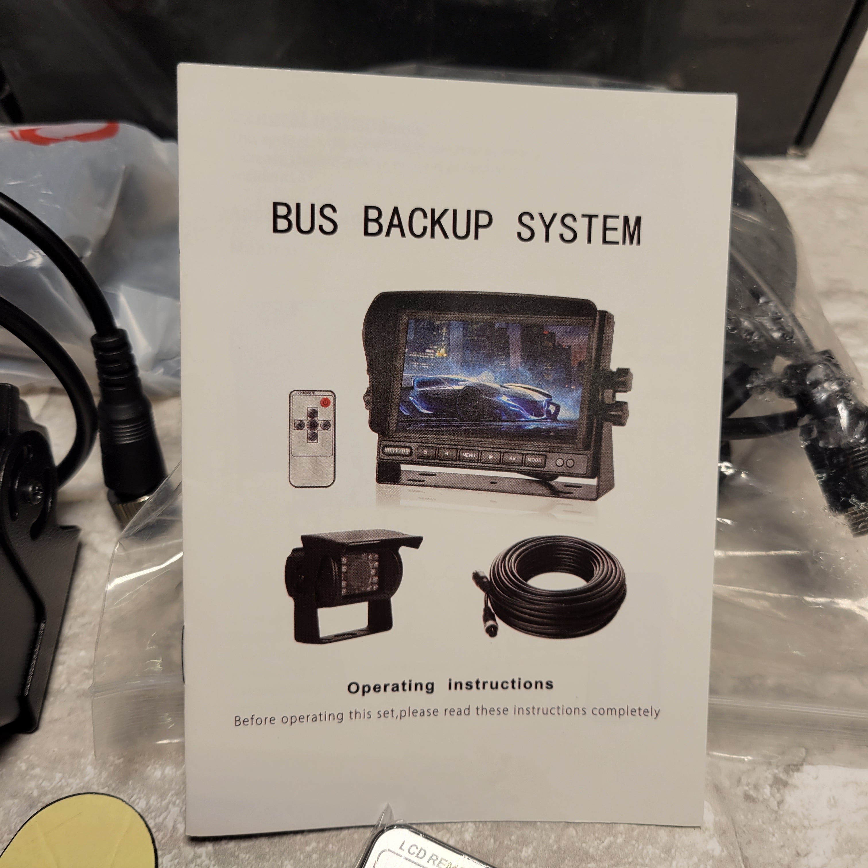 7" Monitor Bus Backup Camera System With Remote (8045409796334)